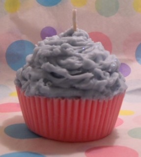 Cotton Candy Cupcake Candle Pink and Blue Soy Wax