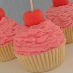 Pink Cupcake Candle Vanilla Buttercream Scented All Natural Soy Wax