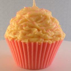 Cupcake Candle Large Pink Lemonade Scented Made with All Natural Soy Wax