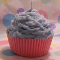 Cotton Candy Cupcake Candle Pink and Blue Soy Wax