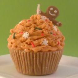 Gingerbread Man Christmas Cupcake Candle Made with soy wax